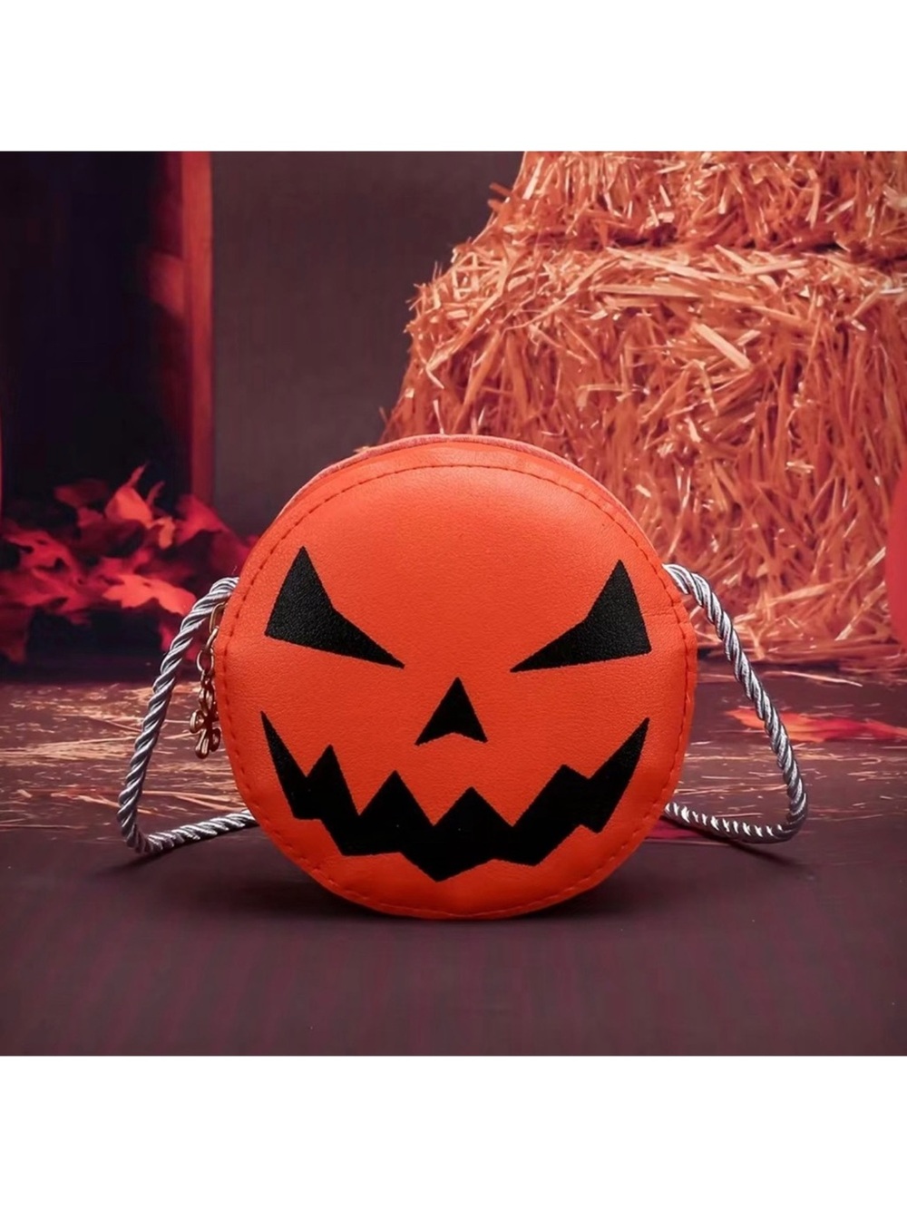 Halloween Pumpkin Mini Crossbody Bag in Orange (3 available)